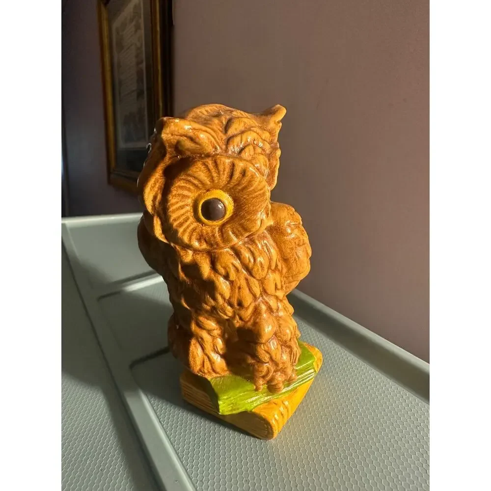 Vintage Ceramic Owl Figurine Textured Mid‑Century Whimsical Decor